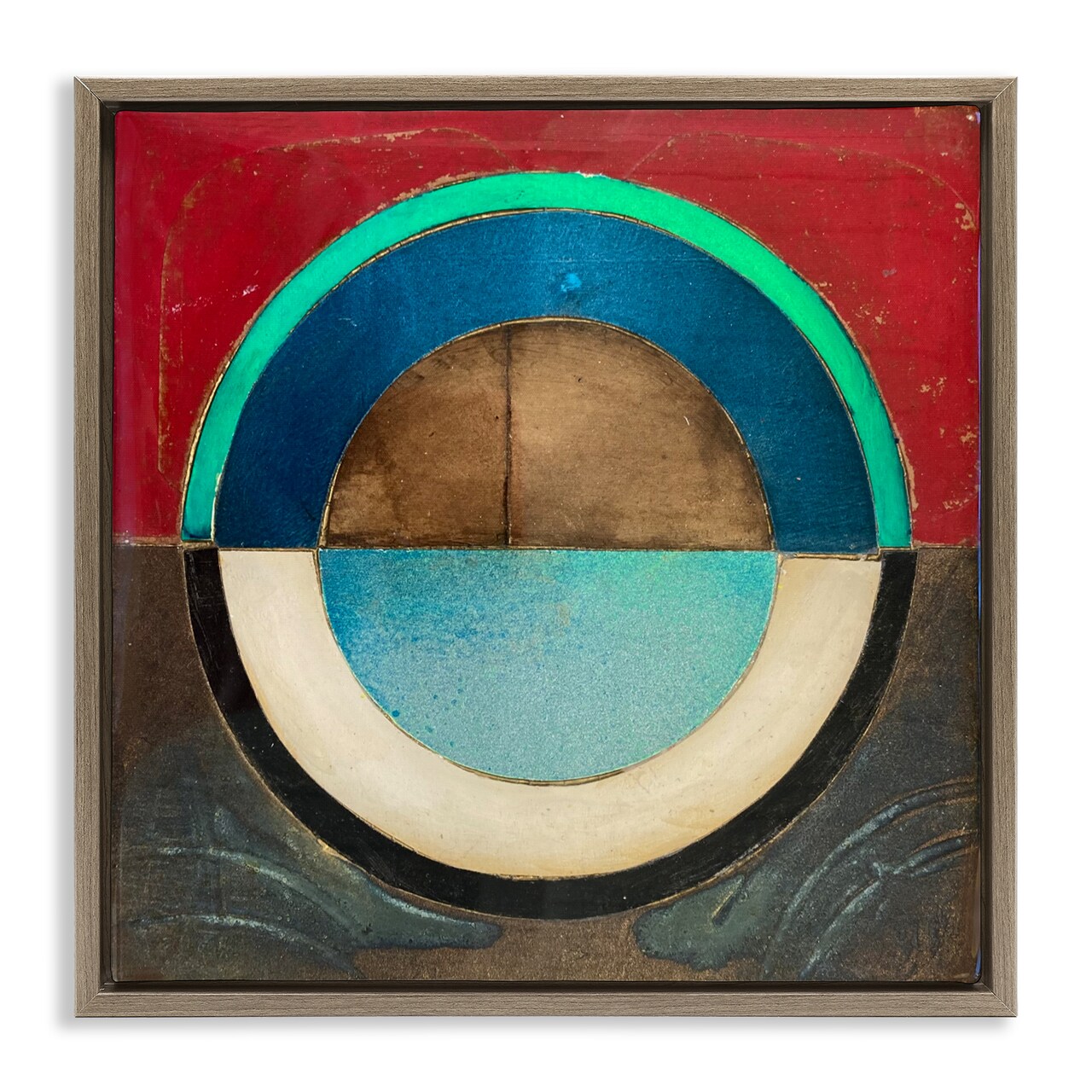 Stupell Industries Round Distressed Circle Floating Frame, design by Matthew Finger